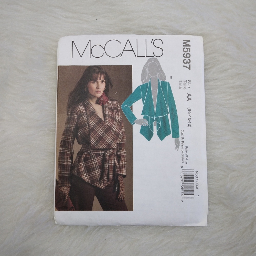 MCCALL'S M5937 SZ 6-12 Misses Lined Jackets And Belt